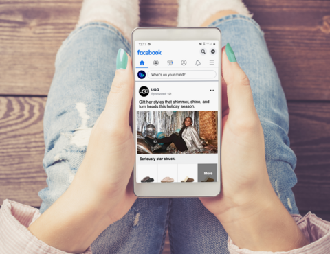 Ugg social ad on phone