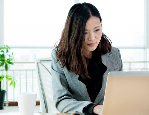 Woman on computer